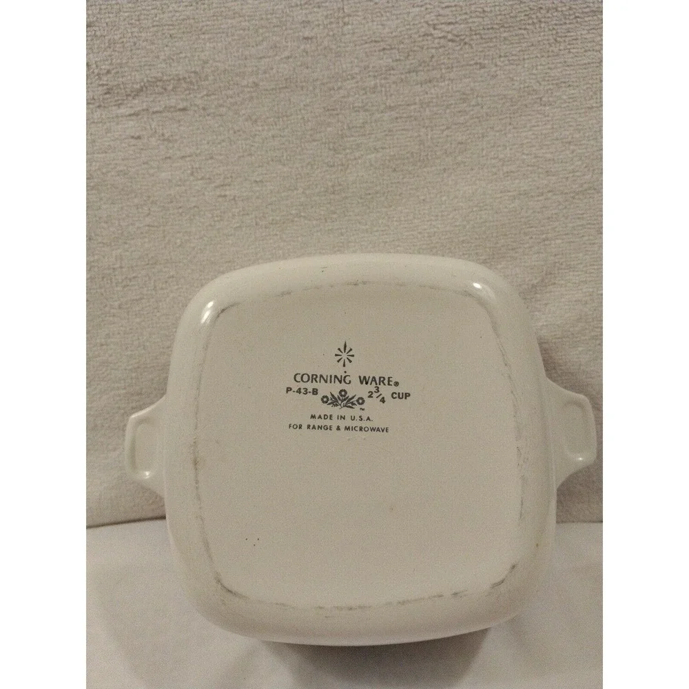 RARE‎ Mistake Crooked Print on Vintage Corning Ware Cornflower P-43-B 2 3/4 Cup
